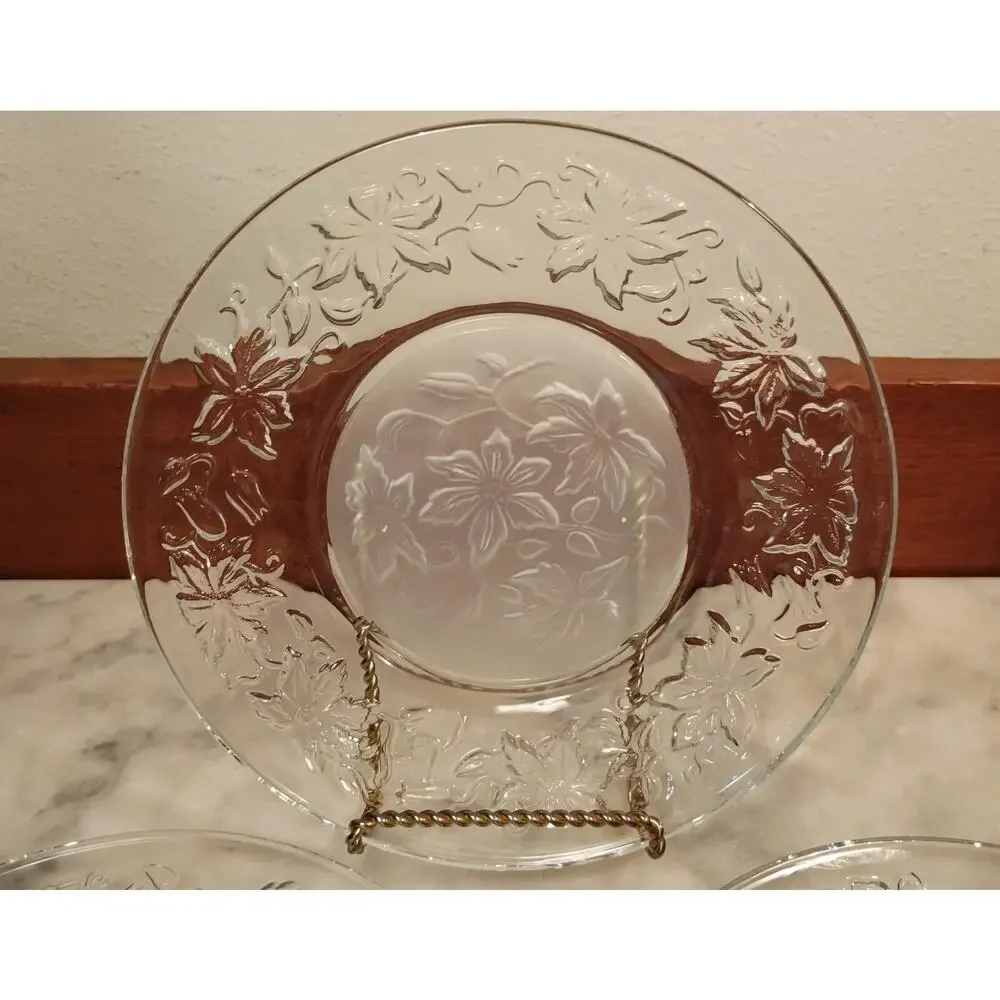 Princess House Fantasia Crystal Salad Dessert Plates Set of 3 Frosted Center 8
